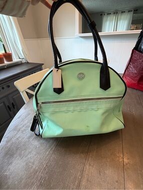 lululemon athletica Mint Green Tote with Black Handles
